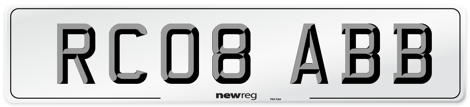 RC08 ABB Number Plate from New Reg